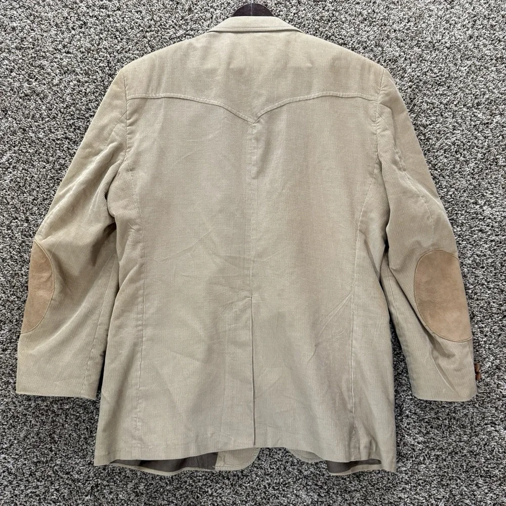 Circle S‎ 48R Tan Corduroy Blazer Western Elbow Patches Cowboy Jacket USA VTG